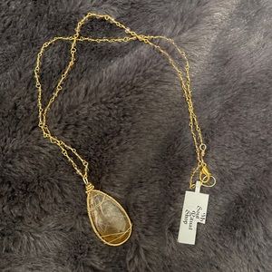 Mystic Soul Ritual Shop rutilated quartz labradorite crystal necklace NWT